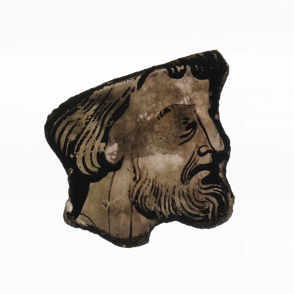 Profile of a Bearded Man, by Unknown, 1235