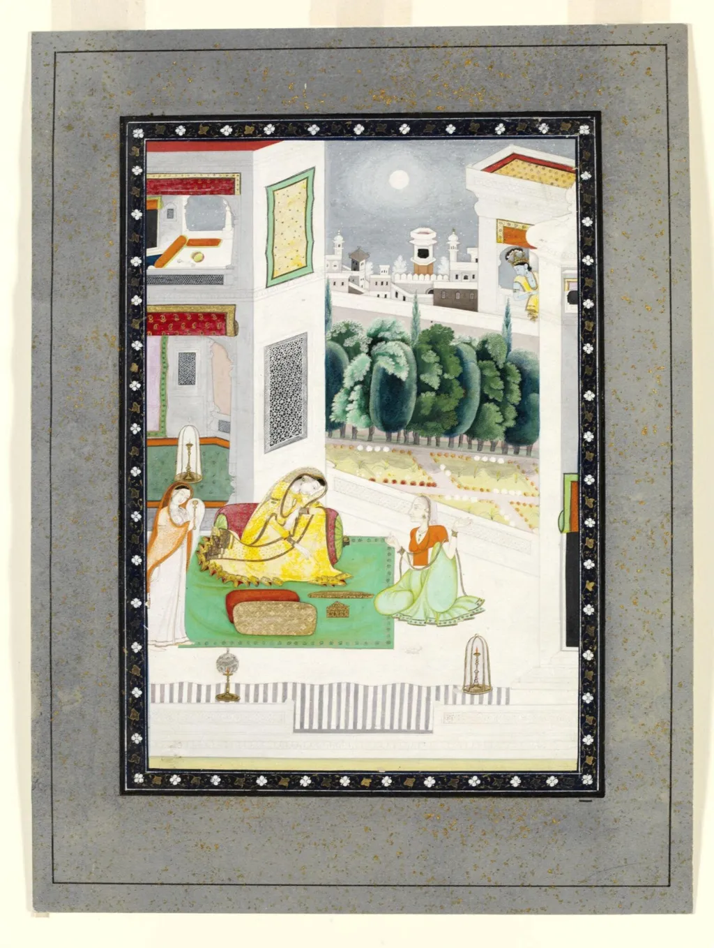 Prositapatika Nayika, by Unknown, paint, 1850