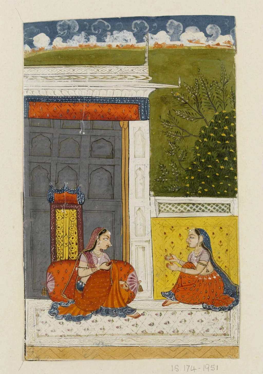 Prositapatika Nayika, by Unknown, paint, 1740
