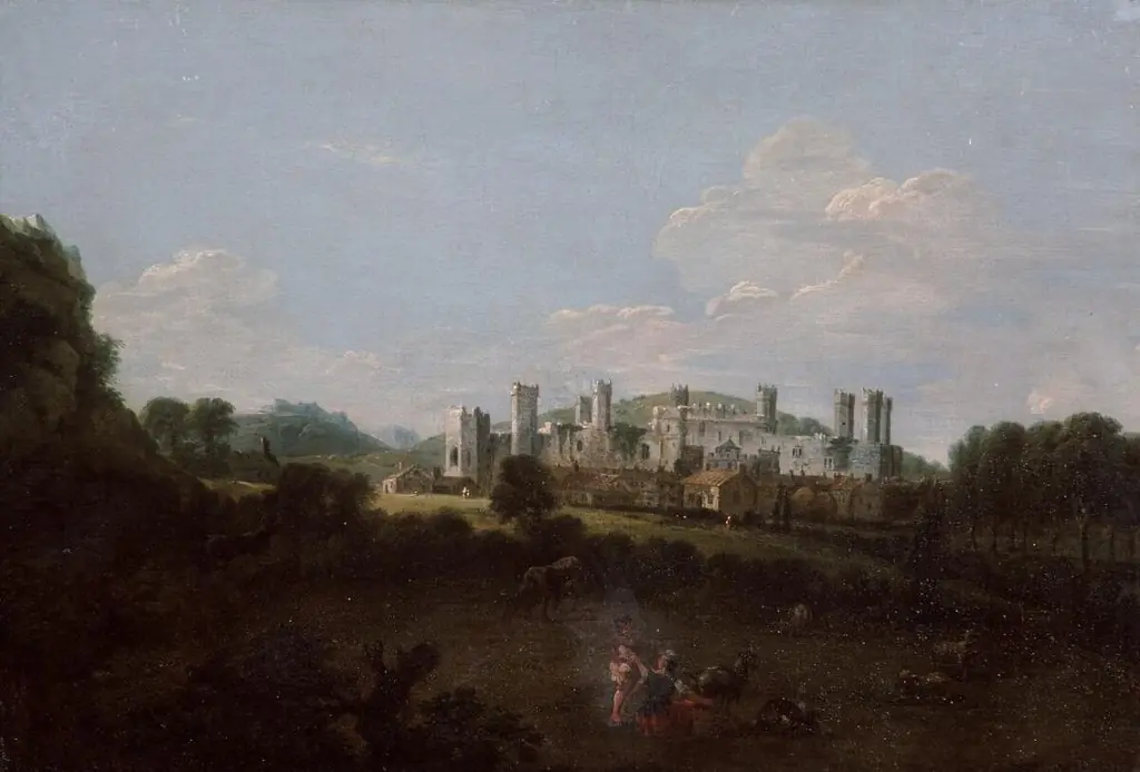 Prospect of Caernarfon Castle from north, by Unknown