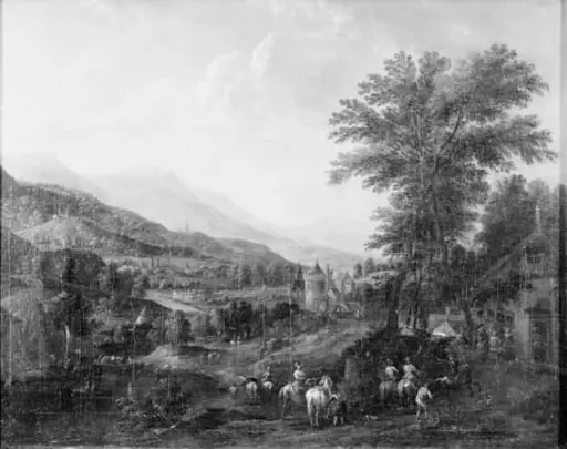 Public House by the Rhine, by Unknown