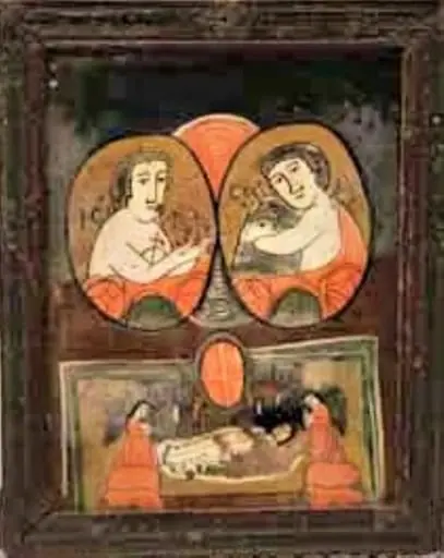 punerea în mormânt și Iisus și Ioan copii, by Unknown