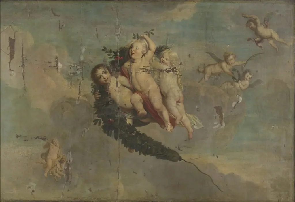 Putti with a Festoon, by Unknown