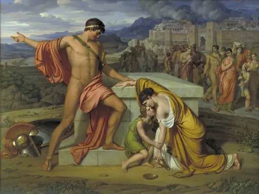 Pyrrhus and Andromache at Hector's Tomb, by Unknown