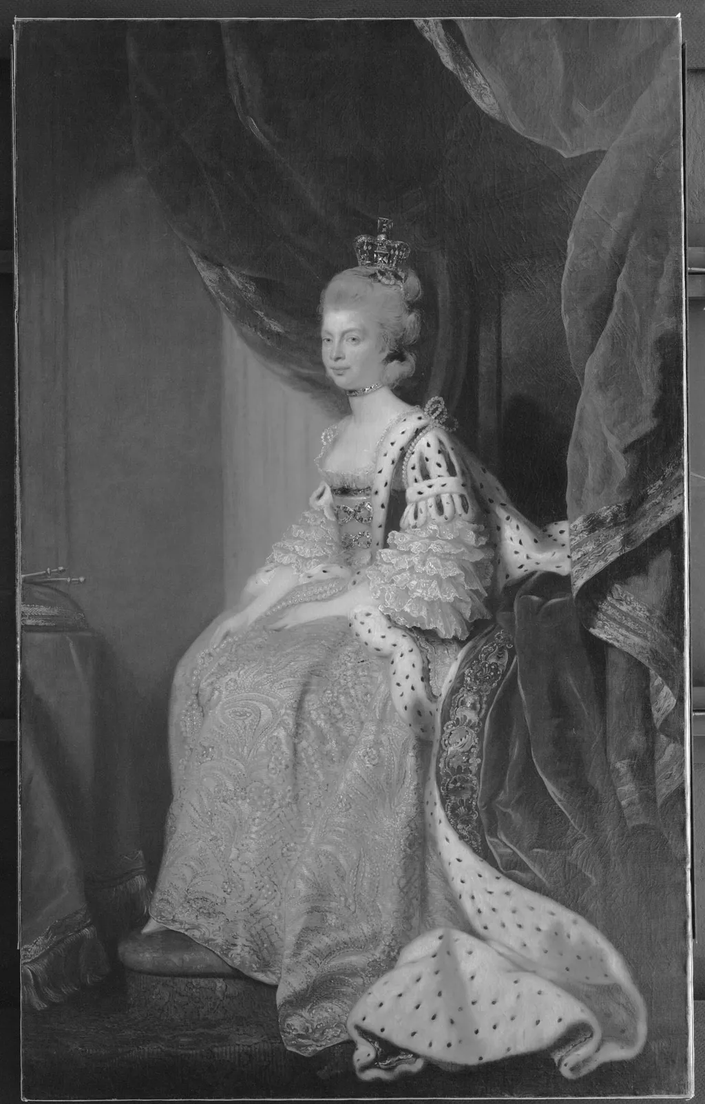 Queen Charlotte Sophia of Mecklenburg-Strelitz. Wife of George III, by Unknown, 1750