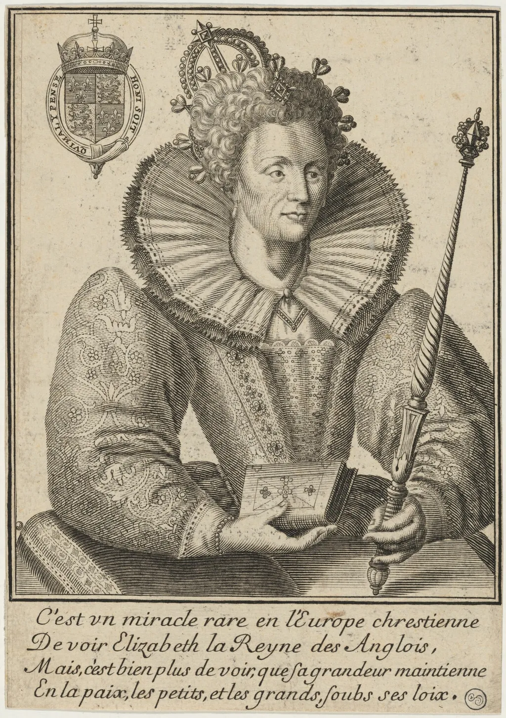 Queen Elizabeth, by Unknown, ink, 1601