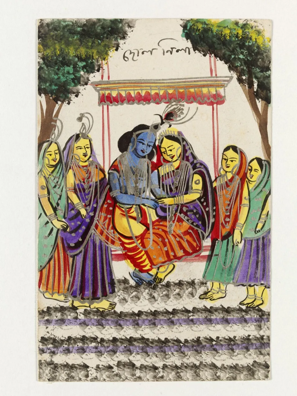 Radha and Krishna, by Unknown, paint, 1890