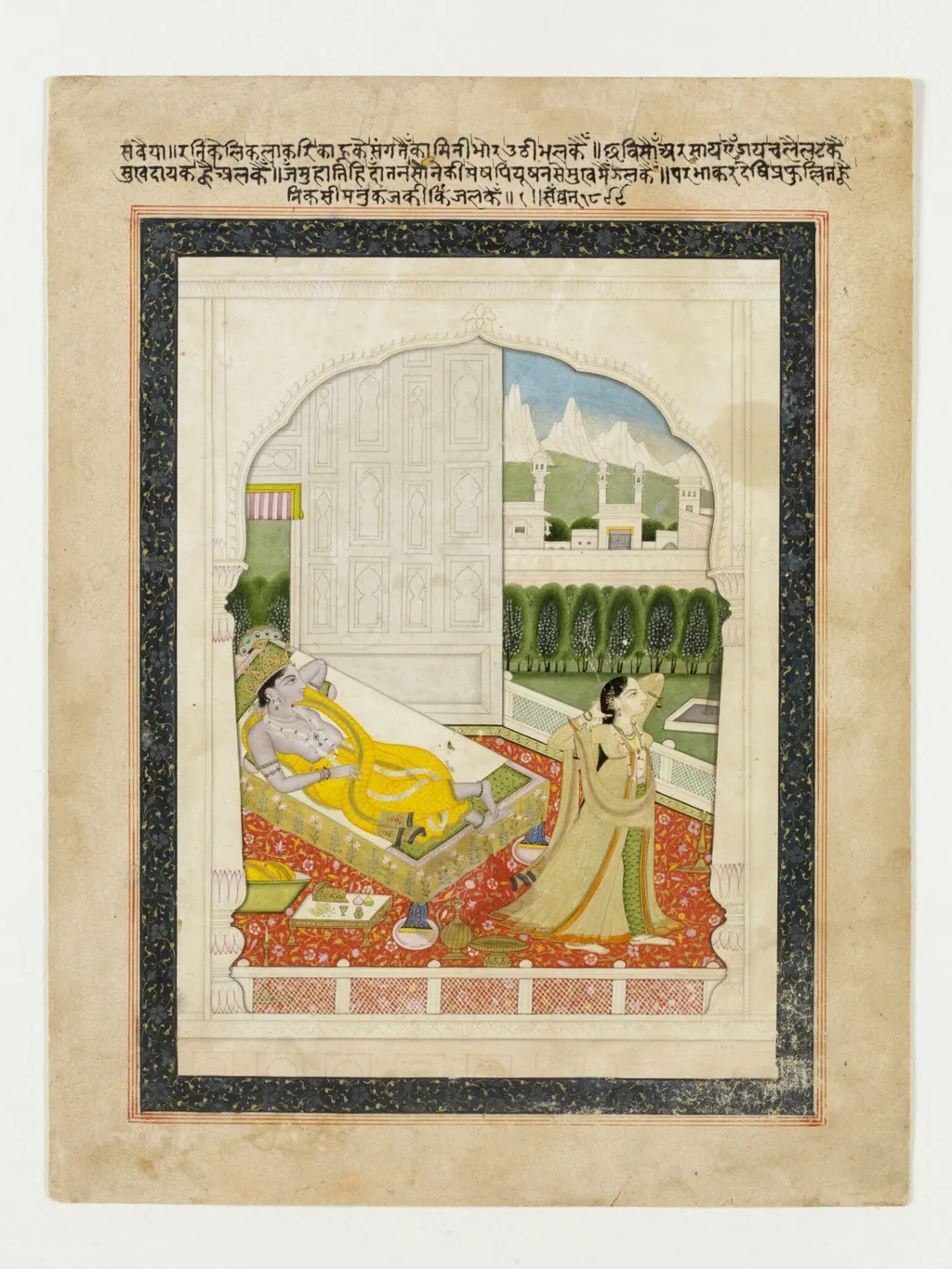 Radha and Krishna, by Unknown, paint, 1810