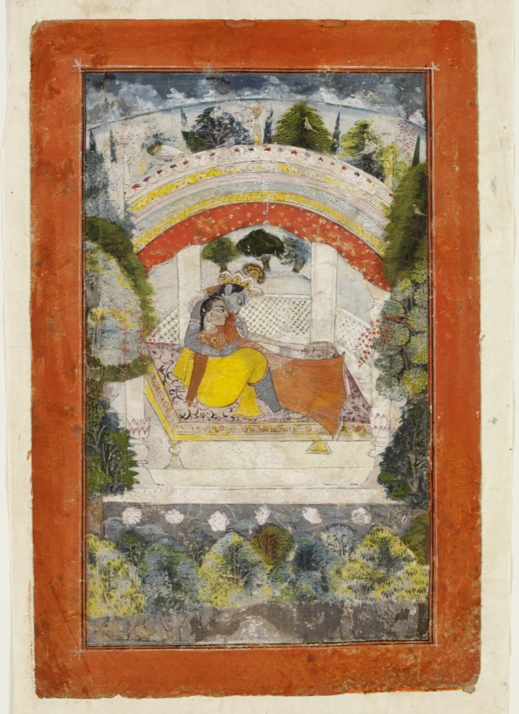 Radha and Krishna, by Unknown, paint, 1770