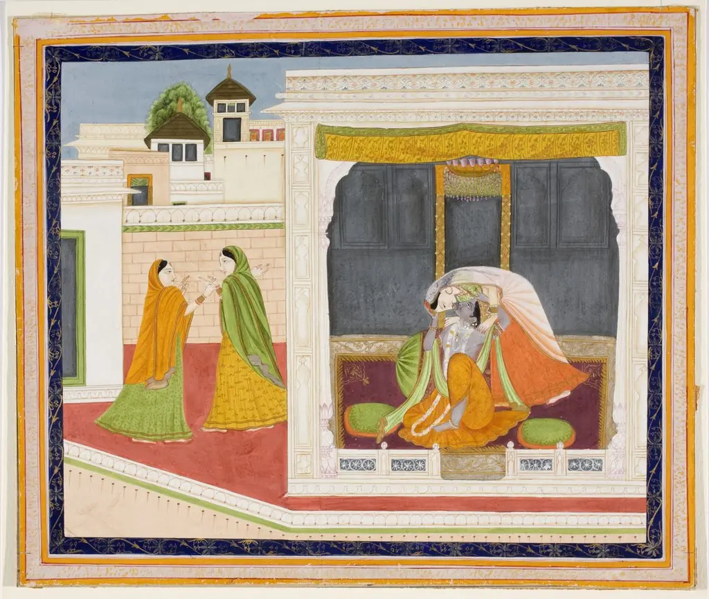Radha and Krishna in Dalliance, by Unknown
