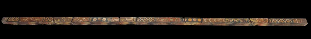 Rafter with geometrical, plant, animal and heraldic motifs, by Unknown, unspecified