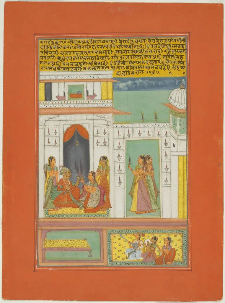 Raga Dipak, Page from a Jaipur Ragamala Set, by Unknown