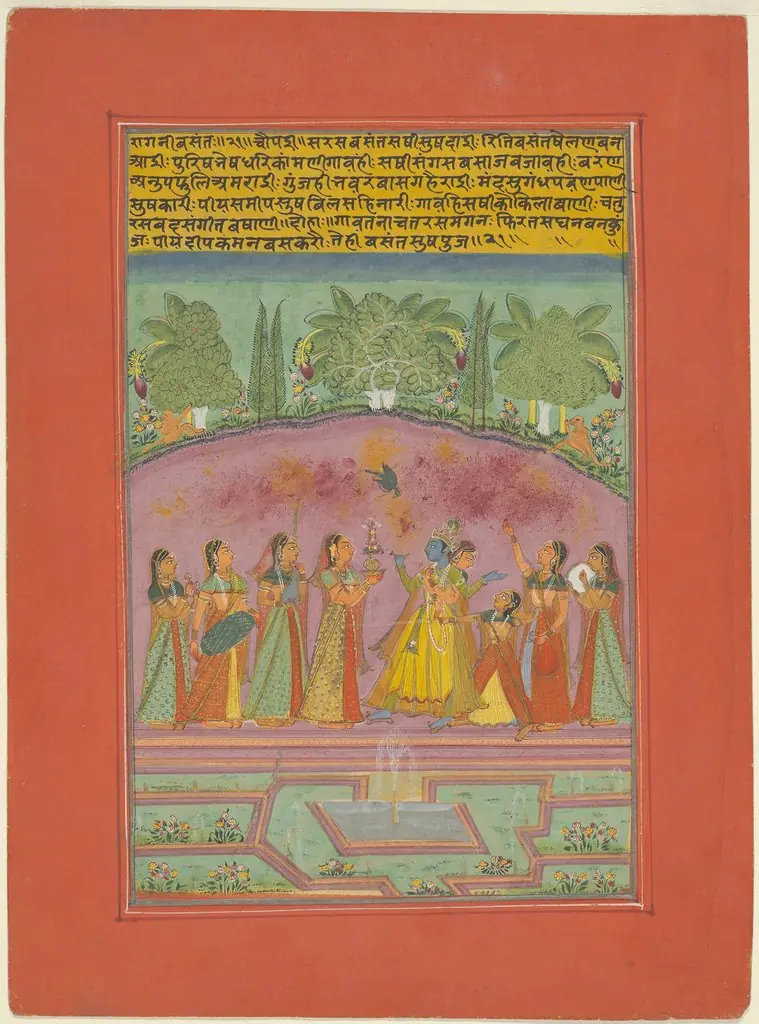 Ragini Vasanta, Page from a Jaipur Ragamala Set, by Unknown