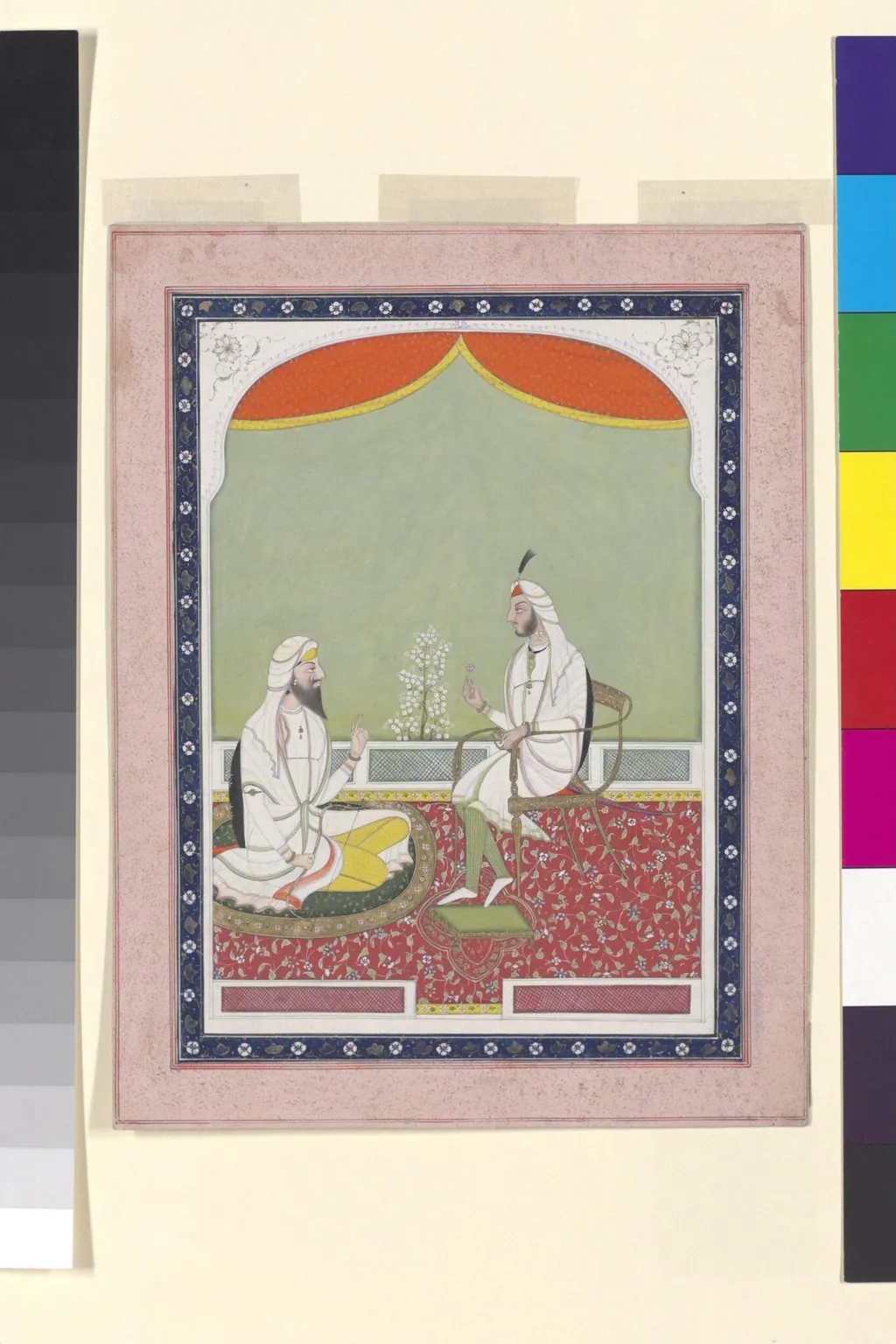 Raja Nau Nihal Singh and Raja Dhian Singh, by Unknown, paint, 1838