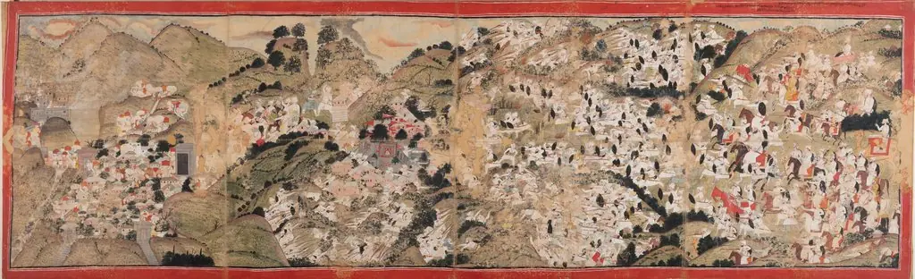 Raja Sansar Chand Attacking Kangra Fort, by Unknown