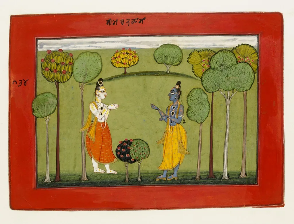 Rama and Lakshman, by Unknown, paint, 1660