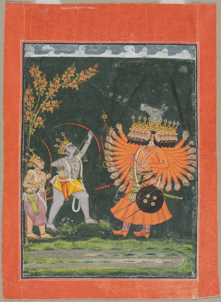 Rama and Lakshmana Fighting Ravana, from a Dashavatara (Ten Incarnations [of Vishnu]) series, by Unknown