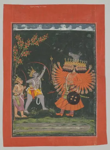 Rama and Lakshmana Fighting Ravana, from a Dashavatara (Ten Incarnations [of Vishnu]) series, by Unknown