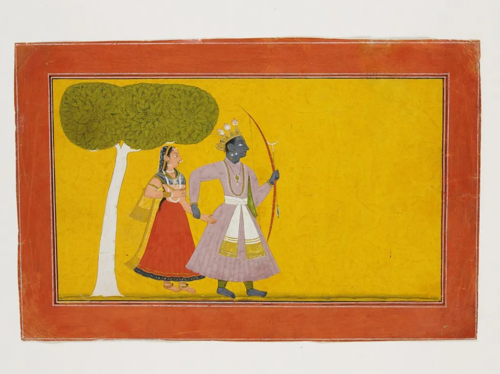 Rama and Sita, by Unknown, paint, 1720