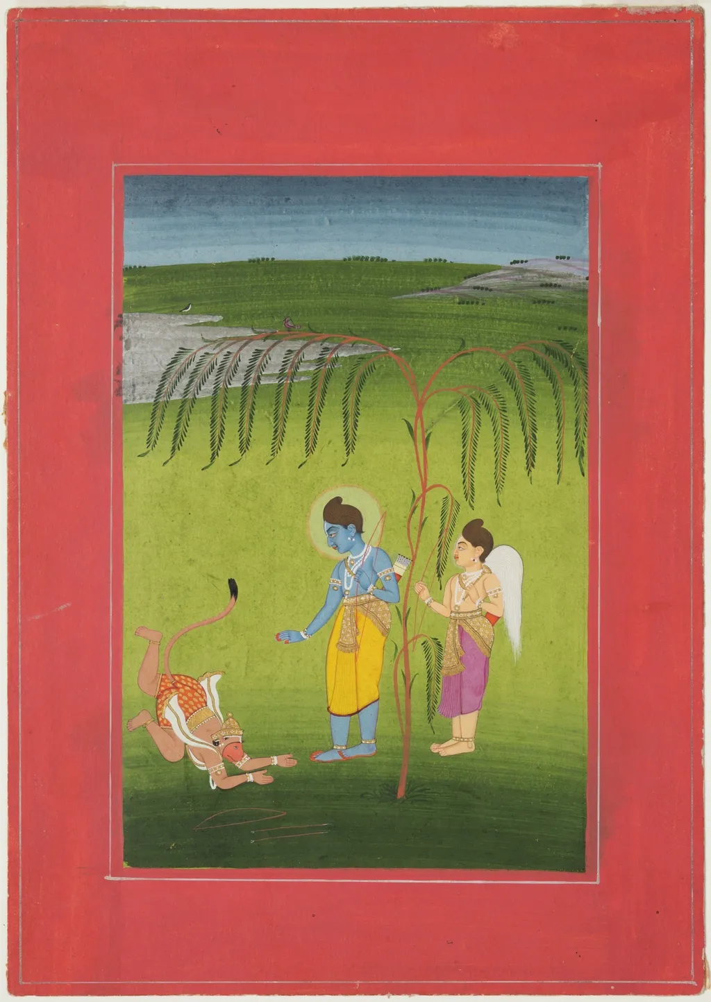 Rama Receiving Obeisance from Hanuman, by Unknown, unspecified