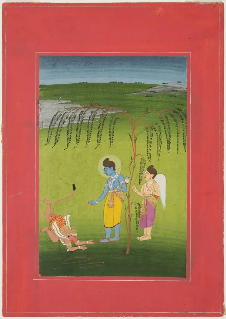 Rama Receiving Obeisance from Hanuman, by Unknown