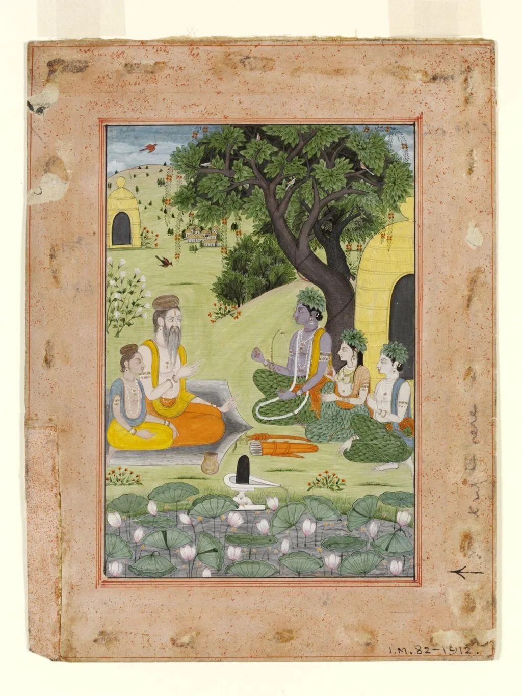 Rama, Sita and Lakshmana, by Unknown, paint, 1830