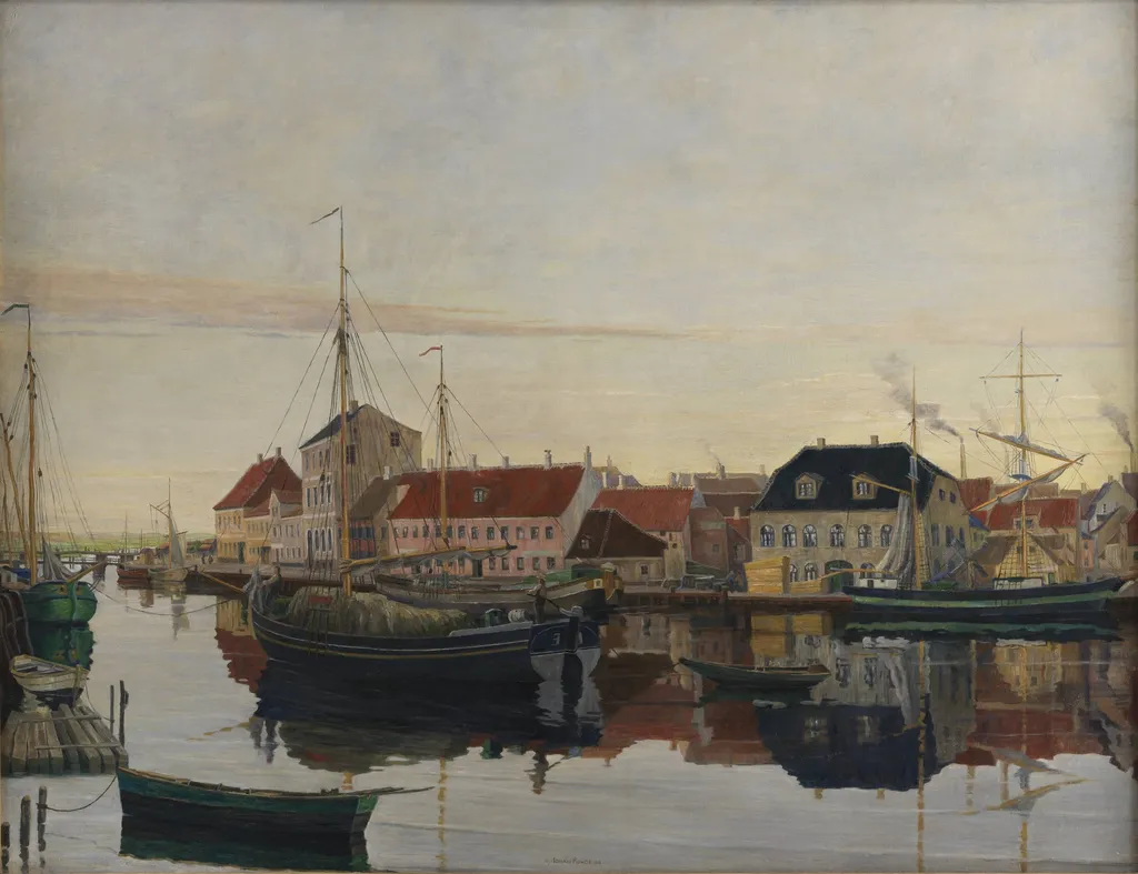 Randers havn, by Unknown, 1906