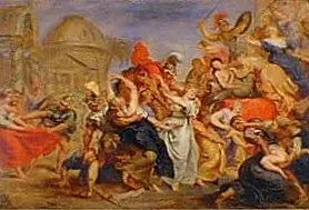 Rape of th Sabinians, by Unknown