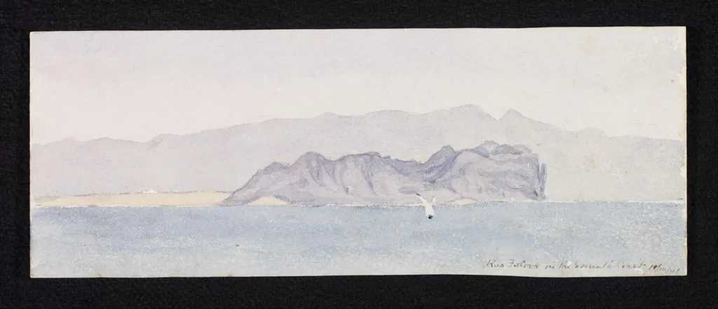Ras Falook on the Somali Coast, by Unknown, watercolor, 1891