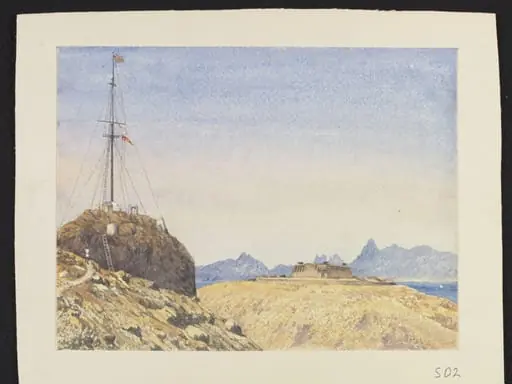 Ras Morbut Fort and Little Aden, by Unknown
