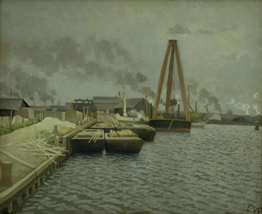 Refshaleøen. The Copenhagen Harbour, by Unknown, 1907