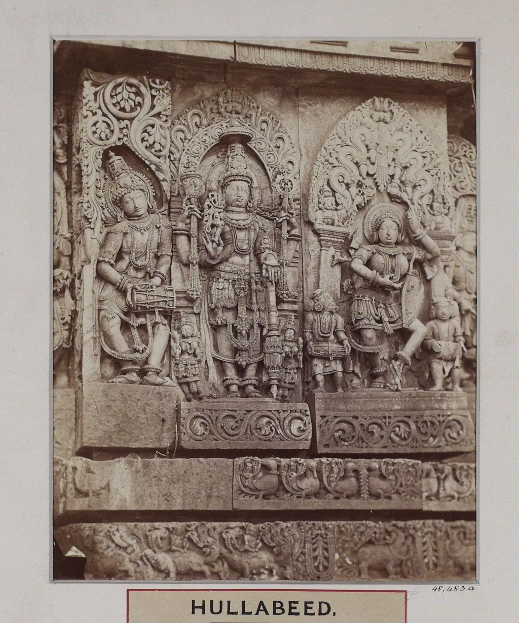 Relief sculpture of the great temple at Halebid, by Unknown, photographic, 1850