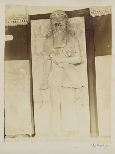 Relief showing Gilgamesh suffocating the lion from Palace of Khorsabad, period of Sargon II (722-795 B.C.), by Unknown