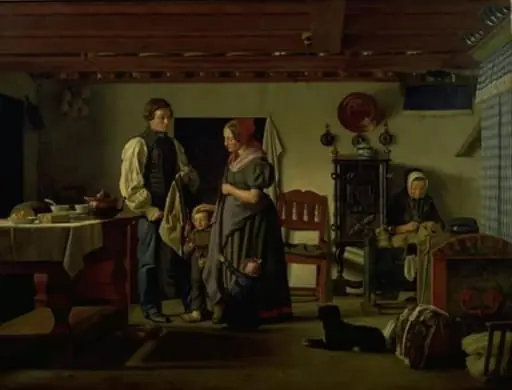 Reservesoldatens afsked med sin familie, by Unknown