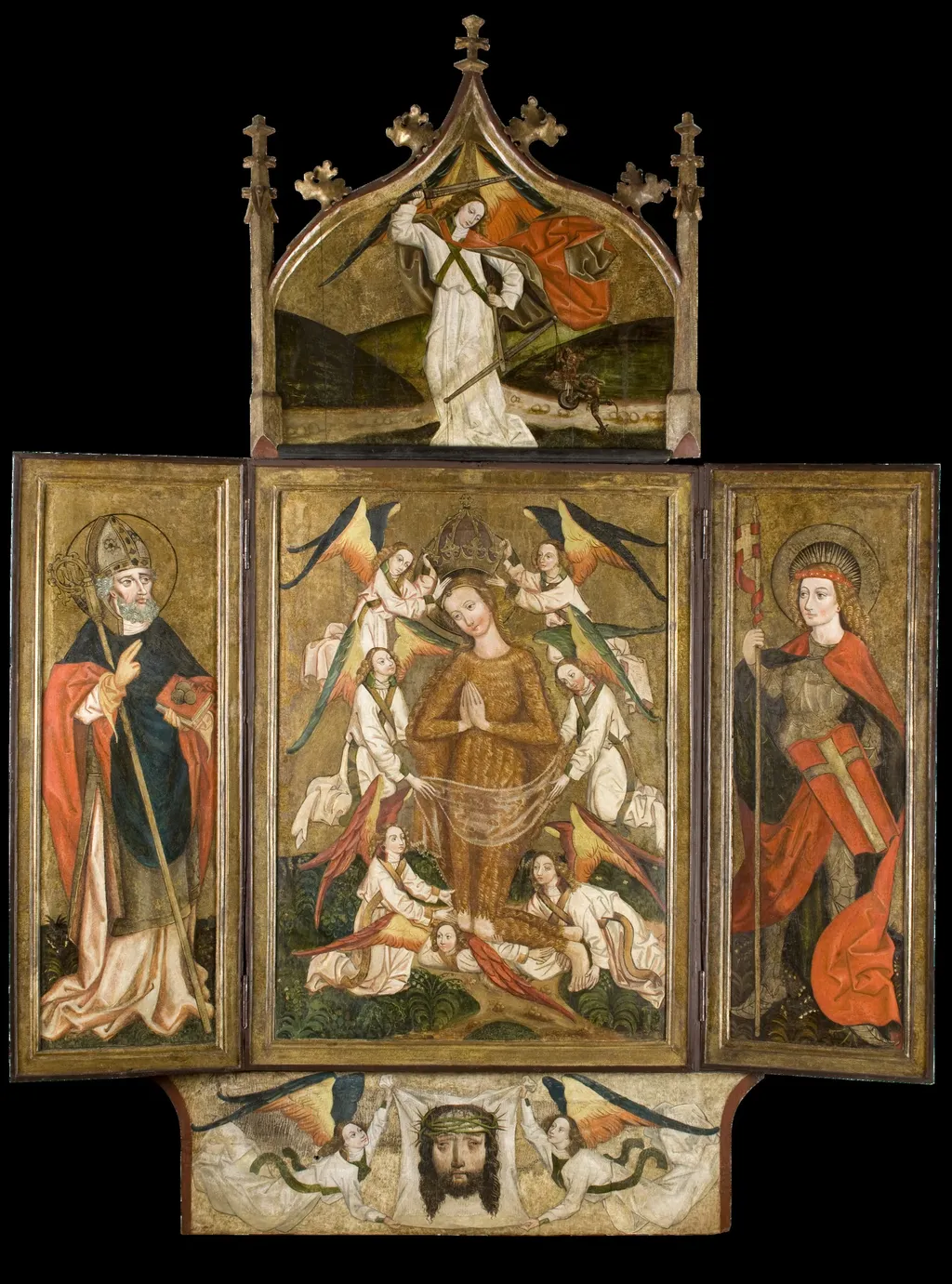 Retabulum ołtarzowe z kościoła w Moszczenicy Niżnej koło Starego Sącza., by Unknown, unspecified, 1490