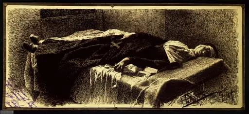 [Retrato de religiosa en su lecho], by Unknown