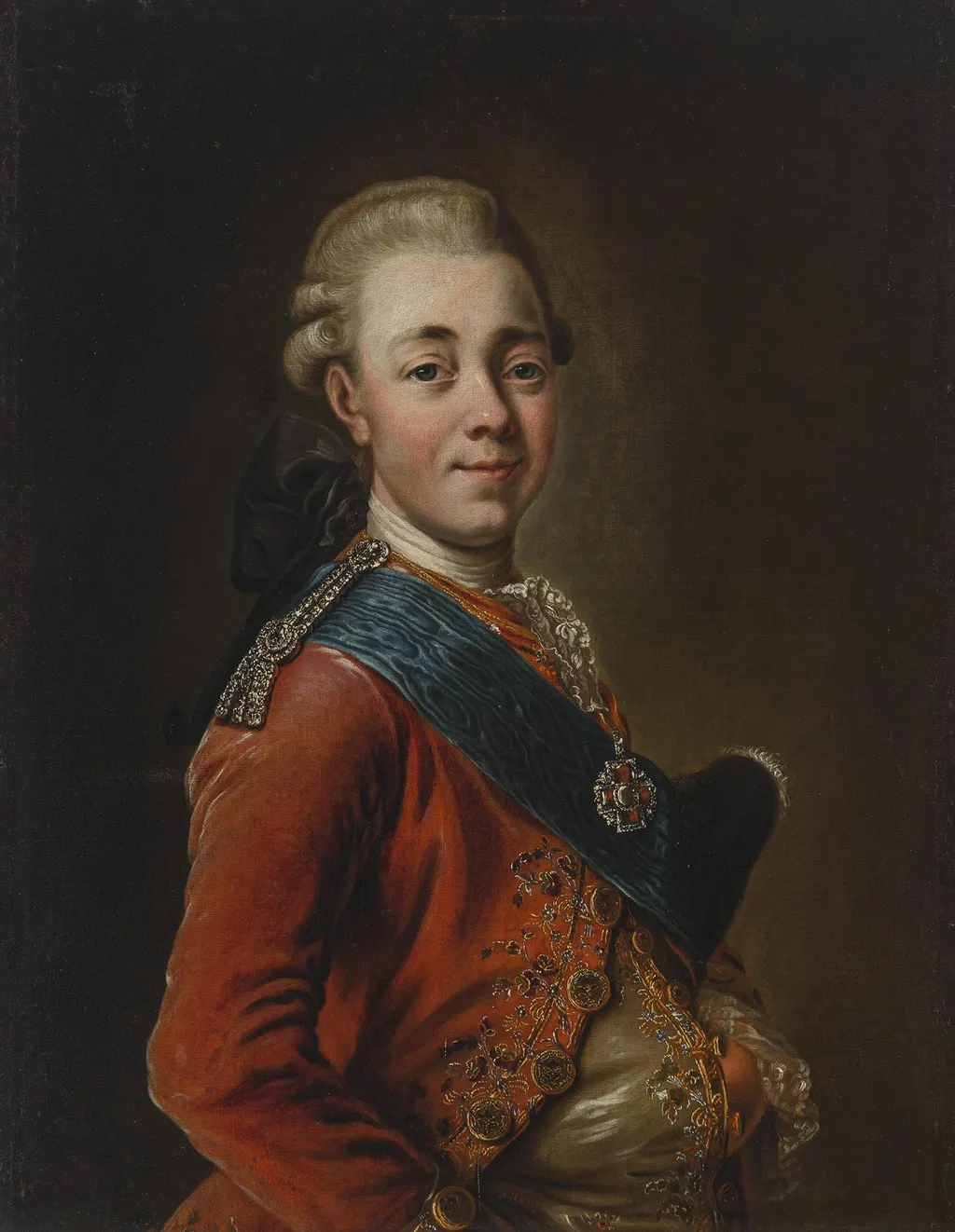 Retrato do Grão-Duque Pavel Petrovich, o Futuro Imperador Paulo I da Rússia (1754-1801), by Unknown, oil, 1775