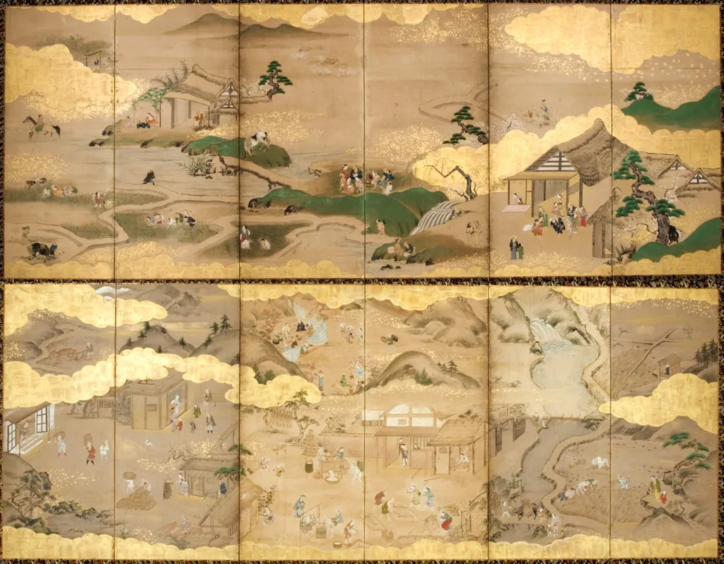 Rice Cultivation through the Four Seasons, by Unknown, unspecified, 1712