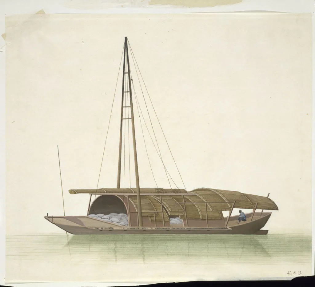 Rice-Selling Barge, by Unknown, paint, 1810