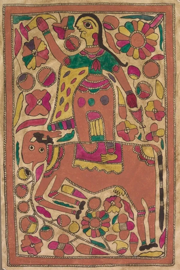 Rider and four-legged creature with floral motif, by Unknown, unspecified, 1904