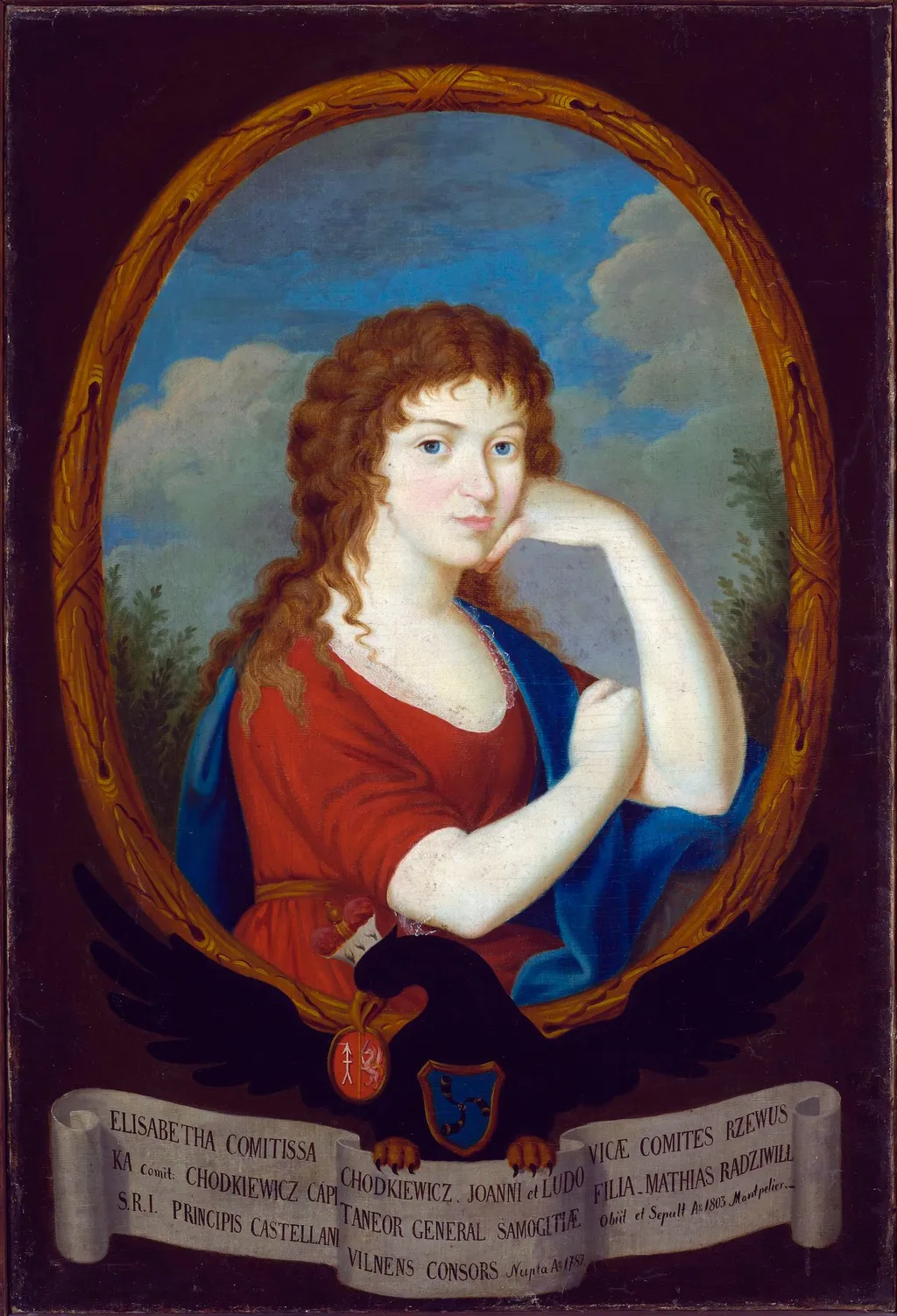 Ritratto di Elżbieta Radziwiłł nata Chodkiewicz (dopo il 1766-1803), by Unknown, oil, 1900