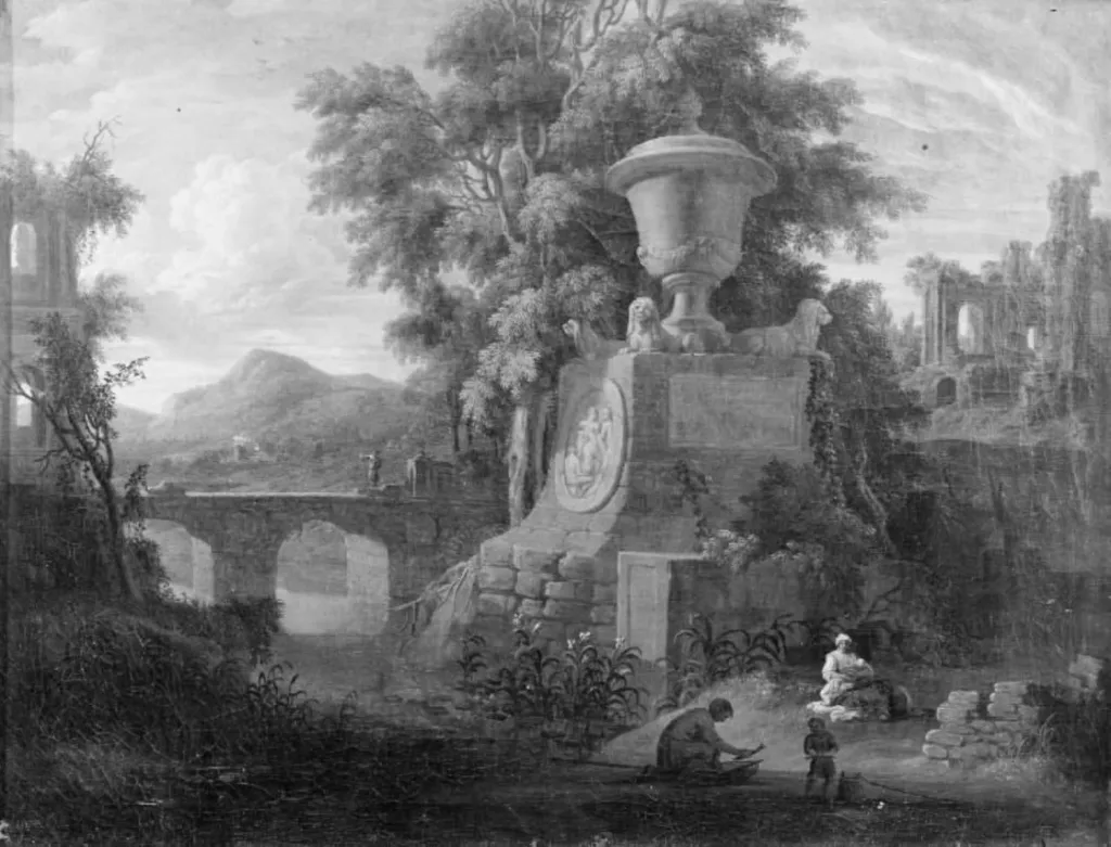 River Landscape, by Unknown, unspecified, 1713