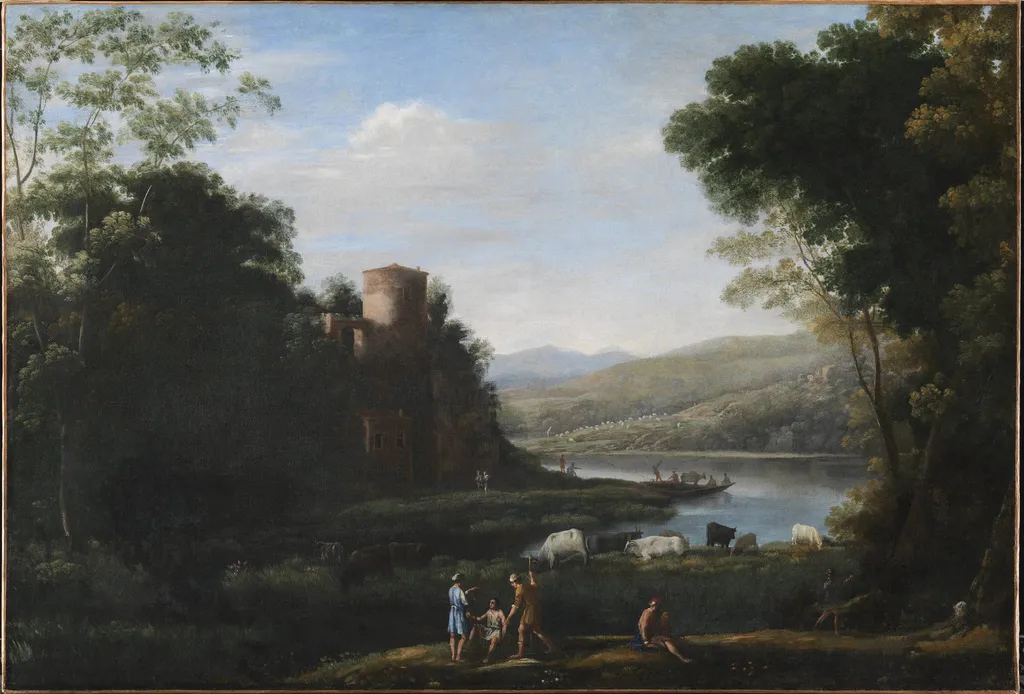 River Landscape with Herdsmen, by Unknown, unspecified, 1650