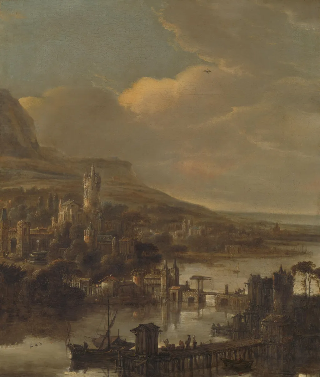River view, by Unknown, unspecified, 1657