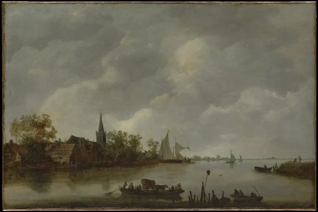 River View with a Village Church, by Unknown, 1700