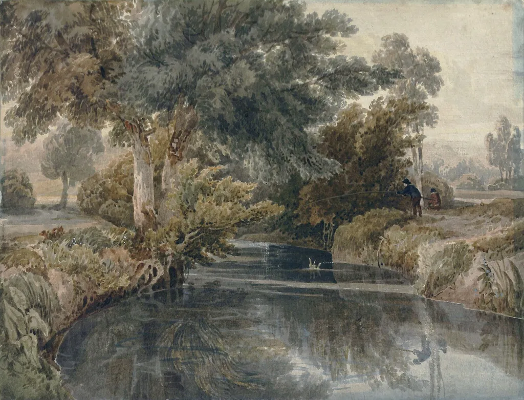 Riverscape, by Unknown, watercolor, 1850