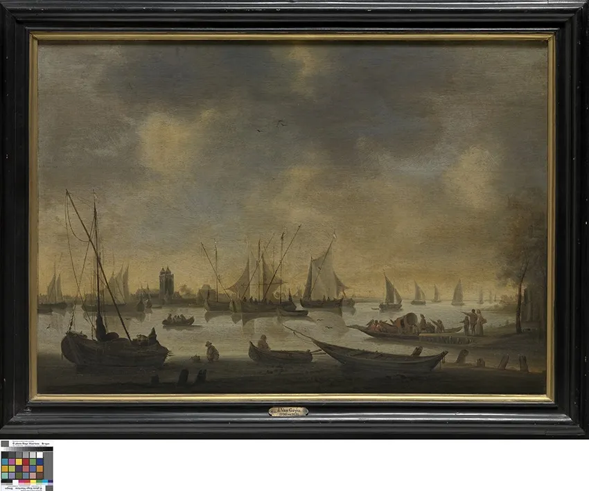 Rivierlandschap, by Unknown, oil, 1651