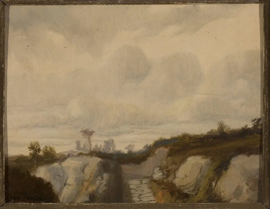 Road among rocks, by Unknown