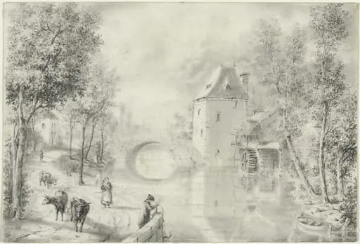 Road by the Old Bridge, by Unknown