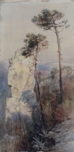 Rocks and Pines, Sorrento, by Unknown